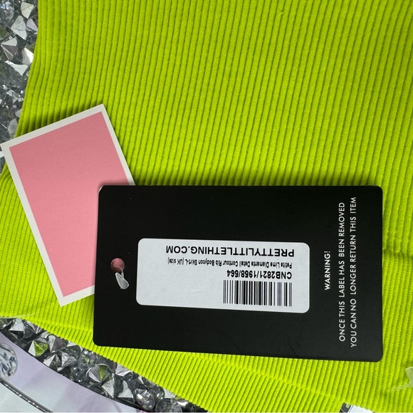 Pretty little things skirt, lime, green rhinestone, bling fringe, stretchy sexy - Picture 7 of 9